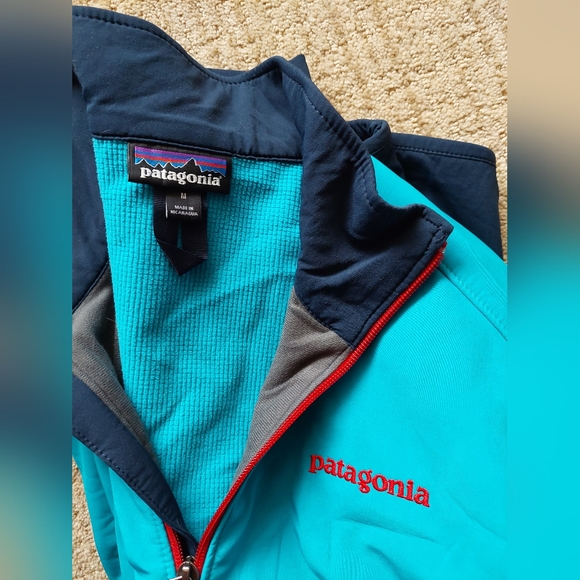 Patagonia Men's Adze Hybrid Soft Shell PolarTec Jacket Size M Blue Windblock - Picture 6 of 14
